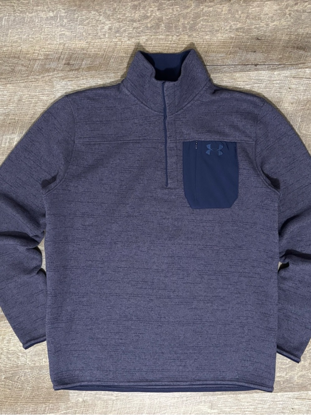 Under Armour Henley Sweater Men's M Blue Specialist Midnight Navy